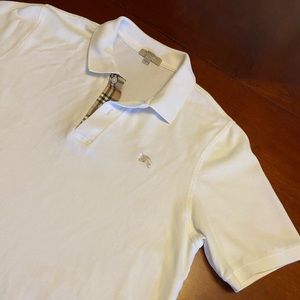 Burberry Men’s Britt Polo Shirt White Large